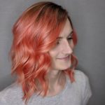 Pastel Coral Vivid Hair Color With Natural Root Look - Reverence Hair Studio in West Knoxville.jpeg